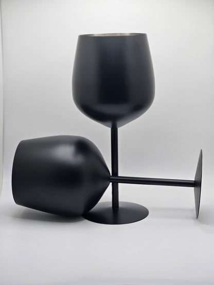 Black Matte Stainless Steel Goblet (Set of 2)