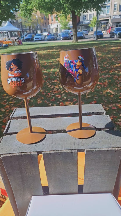 Personalized/Custom Stainless Steel Wine Glass Set